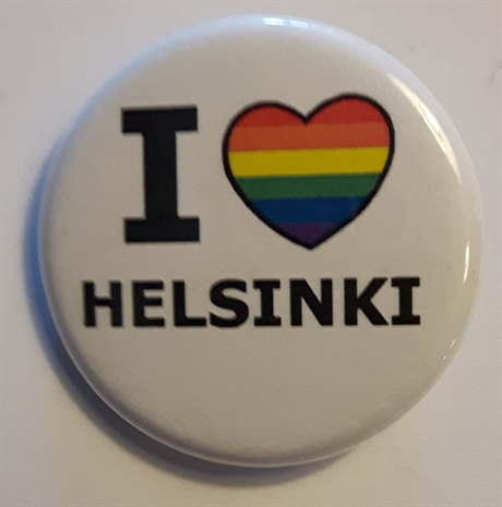 Button 32mm: I Rainbow Heart Helsinki