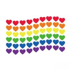 Temporary Tattoo: Rainbow Heart Flag (3x)