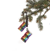 Juletrepynt: Regnbueflagget m/ glitter  i håndblåst glass