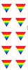Klistremerke: 10 stk regnbuetrekanter